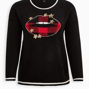 torrid black star lips sweater